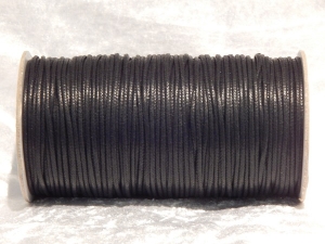 2mm Black Round Imitation Leather Thonging